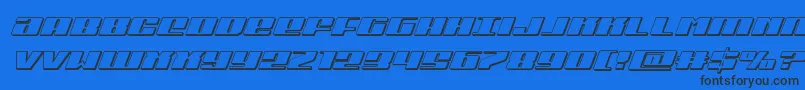 Michigan3Dital Font – Black Fonts on Blue Background