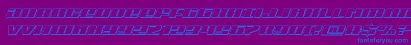 フォントMichigan3Dital – 紫色の背景に青い文字