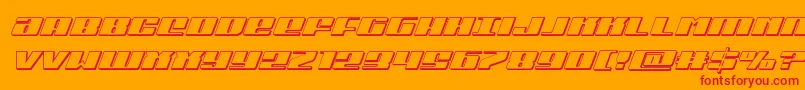 Michigan3Dital Font – Red Fonts on Orange Background