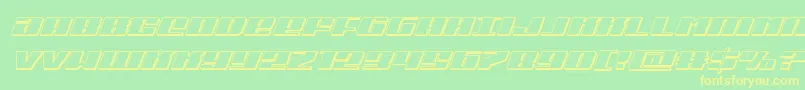 フォントMichigan3Dital – 黄色の文字が緑の背景にあります