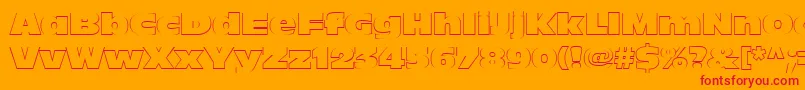 フォントAntiqueolinoroutpreg – オレンジの背景に赤い文字