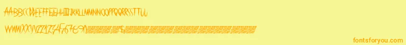 Więcej informacji o czcionce Redpanda Czcionka Redpanda – pomarańczowe czcionki na żółtym tle