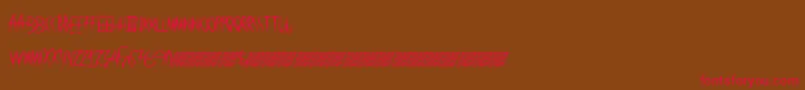 Redpanda-Schriftart – Rote Schriften auf braunem Hintergrund