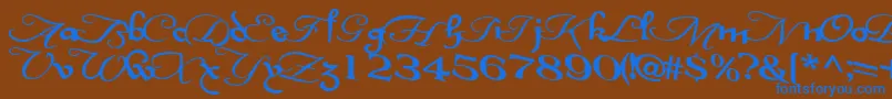 InterplaytextBold Font – Blue Fonts on Brown Background