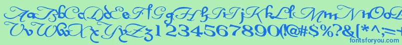 InterplaytextBold Font – Blue Fonts on Green Background