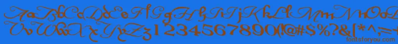 InterplaytextBold Font – Brown Fonts on Blue Background