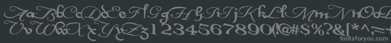 InterplaytextBold-fontti – harmaat kirjasimet mustalla taustalla