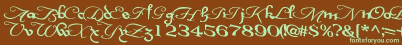 InterplaytextBold Font – Green Fonts on Brown Background