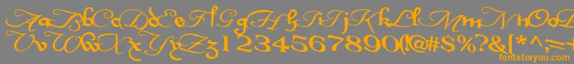 InterplaytextBold-Schriftart – Orangefarbene Schriften auf grauem Hintergrund