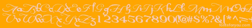 InterplaytextBold-Schriftart – Rosa Schriften auf orangefarbenem Hintergrund