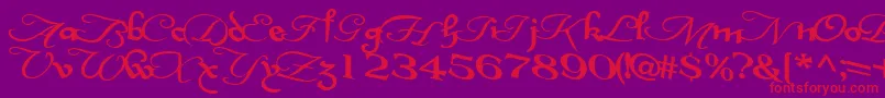 InterplaytextBold-Schriftart – Rote Schriften auf violettem Hintergrund