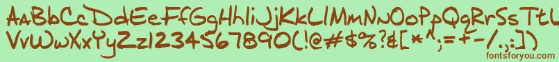 Jd Font – Brown Fonts on Green Background