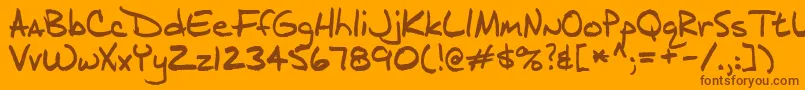 Jd-Schriftart – Braune Schriften auf orangefarbenem Hintergrund