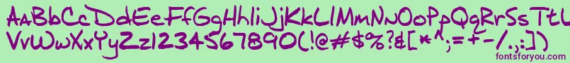 Jd Font – Purple Fonts on Green Background