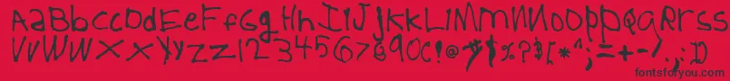 5YearOld Font – Black Fonts on Red Background