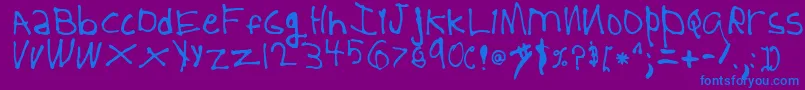 5YearOld Font – Blue Fonts on Purple Background