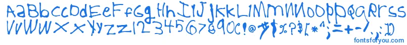 5YearOld Font – Blue Fonts on White Background