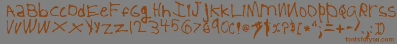 5YearOld Font – Brown Fonts on Gray Background