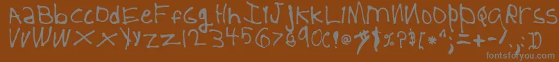 5YearOld Font – Gray Fonts on Brown Background