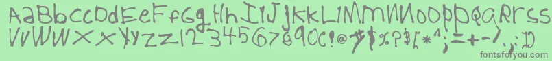 5YearOld Font – Gray Fonts on Green Background