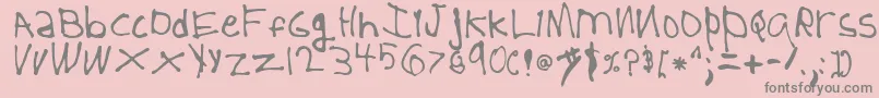 5YearOld Font – Gray Fonts on Pink Background