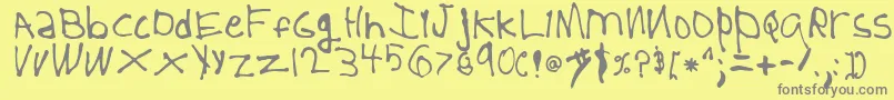5YearOld Font – Gray Fonts on Yellow Background
