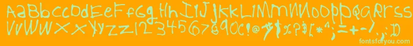 5YearOld Font – Green Fonts on Orange Background