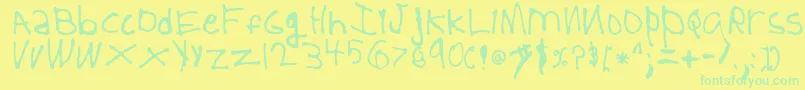 5YearOld Font – Green Fonts on Yellow Background