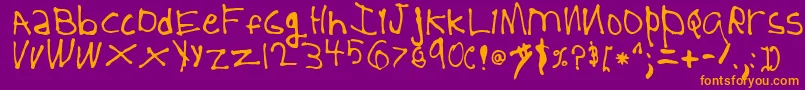 5YearOld Font – Orange Fonts on Purple Background