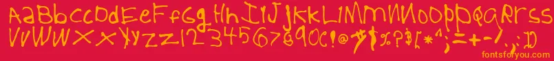 5YearOld Font – Orange Fonts on Red Background