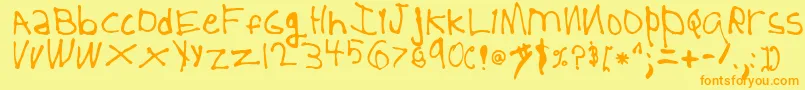 Шрифт 5YearOld – оранжевые шрифты на жёлтом фоне