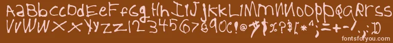 5YearOld Font – Pink Fonts on Brown Background