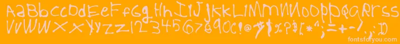 5YearOld Font – Pink Fonts on Orange Background