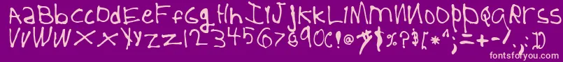 5YearOld Font – Pink Fonts on Purple Background