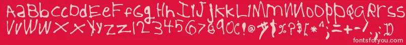 5YearOld Font – Pink Fonts on Red Background