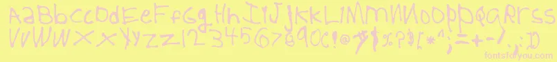 5YearOld Font – Pink Fonts on Yellow Background