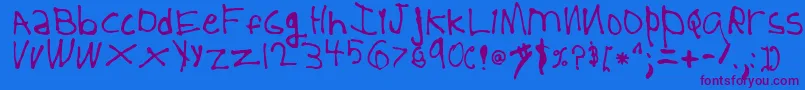 5YearOld Font – Purple Fonts on Blue Background