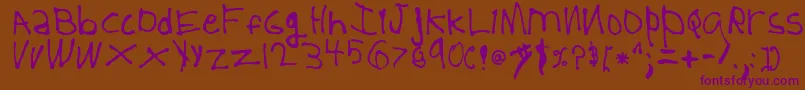 5YearOld Font – Purple Fonts on Brown Background