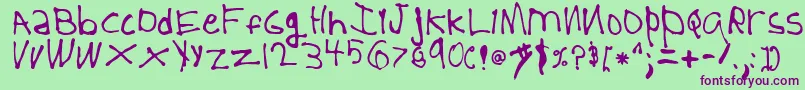 5YearOldフォントについての詳細 フォント5YearOld – 緑の背景に紫のフォント