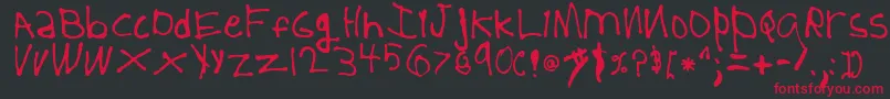 5YearOld Font – Red Fonts on Black Background