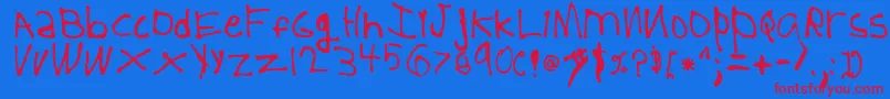 5YearOld Font – Red Fonts on Blue Background