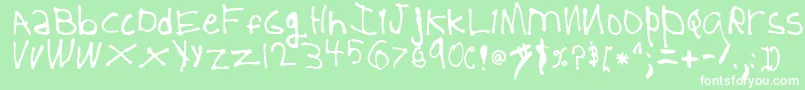 5YearOld Font – White Fonts on Green Background