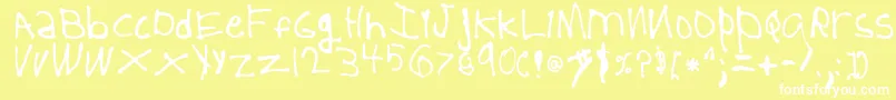 5YearOld Font – White Fonts on Yellow Background