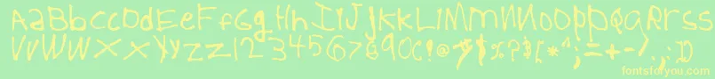 5YearOld Font – Yellow Fonts on Green Background