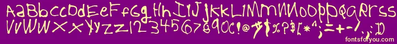 5YearOld Font – Yellow Fonts on Purple Background