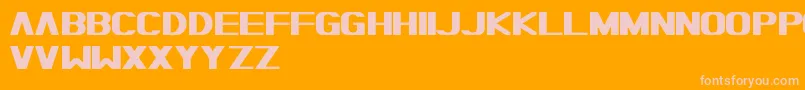 TypoMoiserHeavyFreePromo-fontti – vaaleanpunaiset fontit oranssilla taustalla