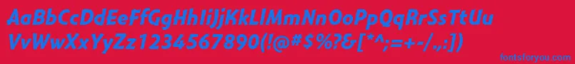 MontaraBolditalic Font – Blue Fonts on Red Background