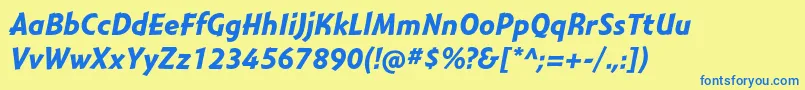 MontaraBolditalic Font – Blue Fonts on Yellow Background