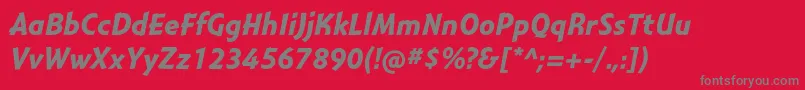 フォントMontaraBolditalic – 赤い背景に灰色の文字
