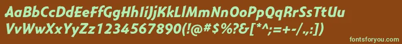 MontaraBolditalic Font – Green Fonts on Brown Background